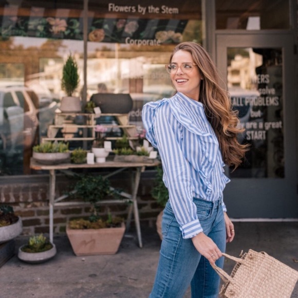 GAP Striped Ruffled Shirt - Picture 9 of 9